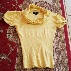 Yellow cowl neck top